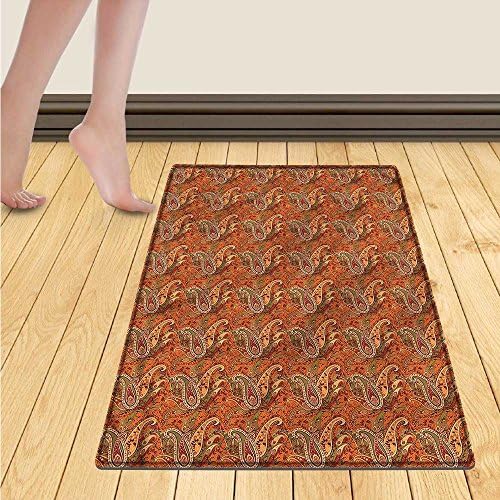 smllmoonDecor Elephant Bath Mat non slip Elephant Figures with Rich Tribal Ornaments Boho Mexican Details Folkloric Retro Customize door mats for home Mat 18"x30" Multicolor