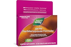 Nature's Way AM/PM PeriMenopause Formula, Perimenopause and PMS Symptom Support*, Hormone-Free, Hot Flashes*, PMS Symptoms*, Restful Sleep*, 30 AM & 30 PM Tablets (Packaging May Vary)