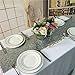 TRLYC 12 x 120 Inch Sparkly Silver Sequin Table Runner, Silver