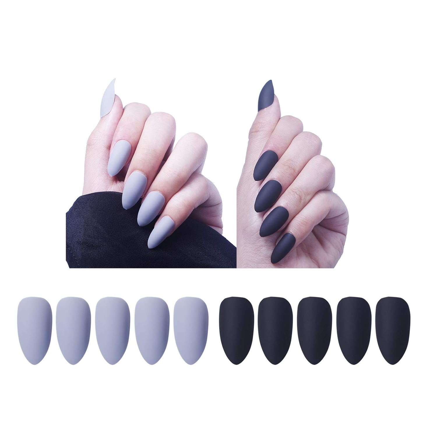 Buy Siusio Grey Black 96pcs Colorful Full Cover Medium Matte