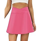 LouKeith Tennis Skirts for Women Pleated Crossover High Waisted Athletic Workout Golf Skorts Skirts with Shorts Pocket