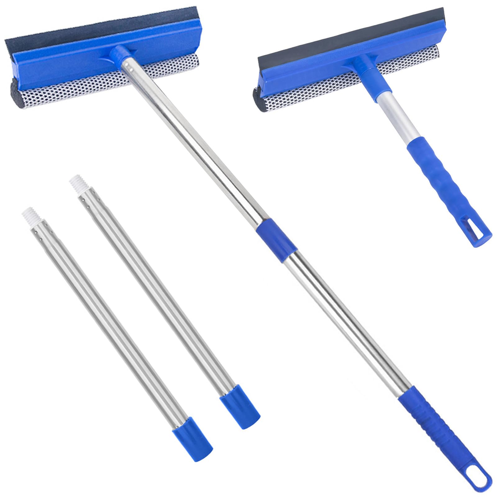 Photo 1 of Window Squeegee for Home, 56'' Long Handle Shower Door Cleaner Tool, 2-in-1 Glass Scrubber for Car Windshield Cleaning