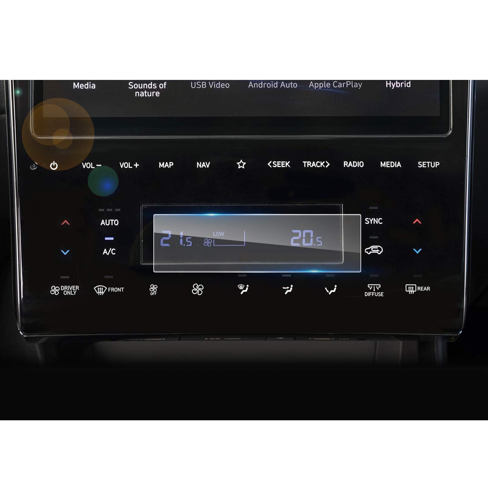 LFOTPP for H*yundai Tucson NX4 Air-conditioning Screen Protector, Car Accessories GPS Navi Tempered Glass Protective Film