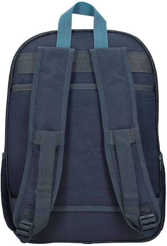 Edmon Schulrucksack, Blau, 30 x 40 x 12 cm, Polyester, 15,6 l, blau, Schulrucksack