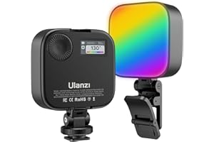 VIJIM Ulanzi U60 RGB Video Light, Portable LED Camera Light with 360° Color CRI≥95 2500-9000K Dimmable Panel Lamp,2500mAh LED Panel Photography Lighting w Quick Release Cold Shoe Adapter and Clip-Black