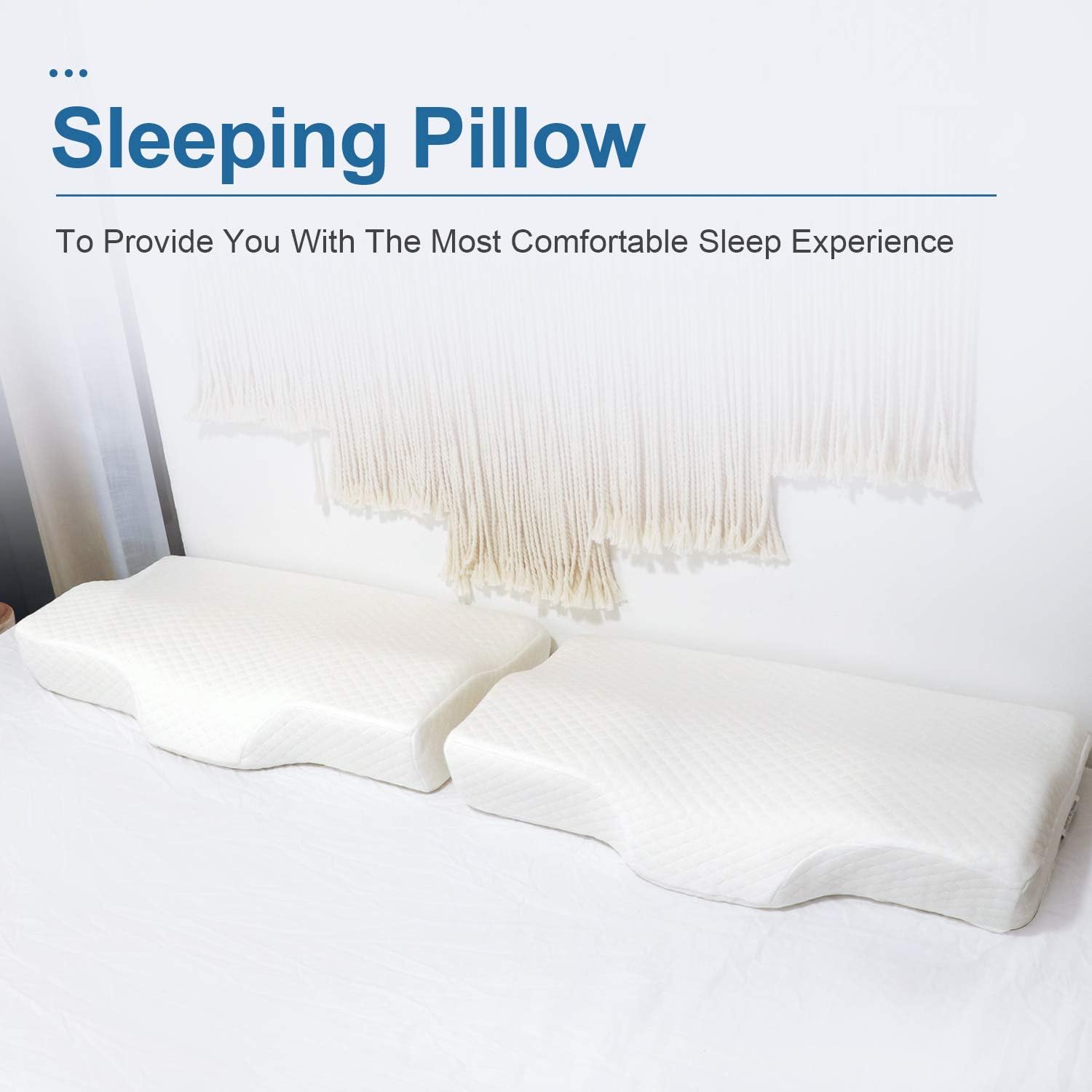 POLAR SLEEP Memory Foam Pillow Ergonomic Cervical Pillow for Neck Pain for Side Sleepers, Back and Stomach Sleepers, Orthopedic Sleeping Pillow with Free Pillowcase - Standard Size 60x35x11/6cm: Home & Kitchen