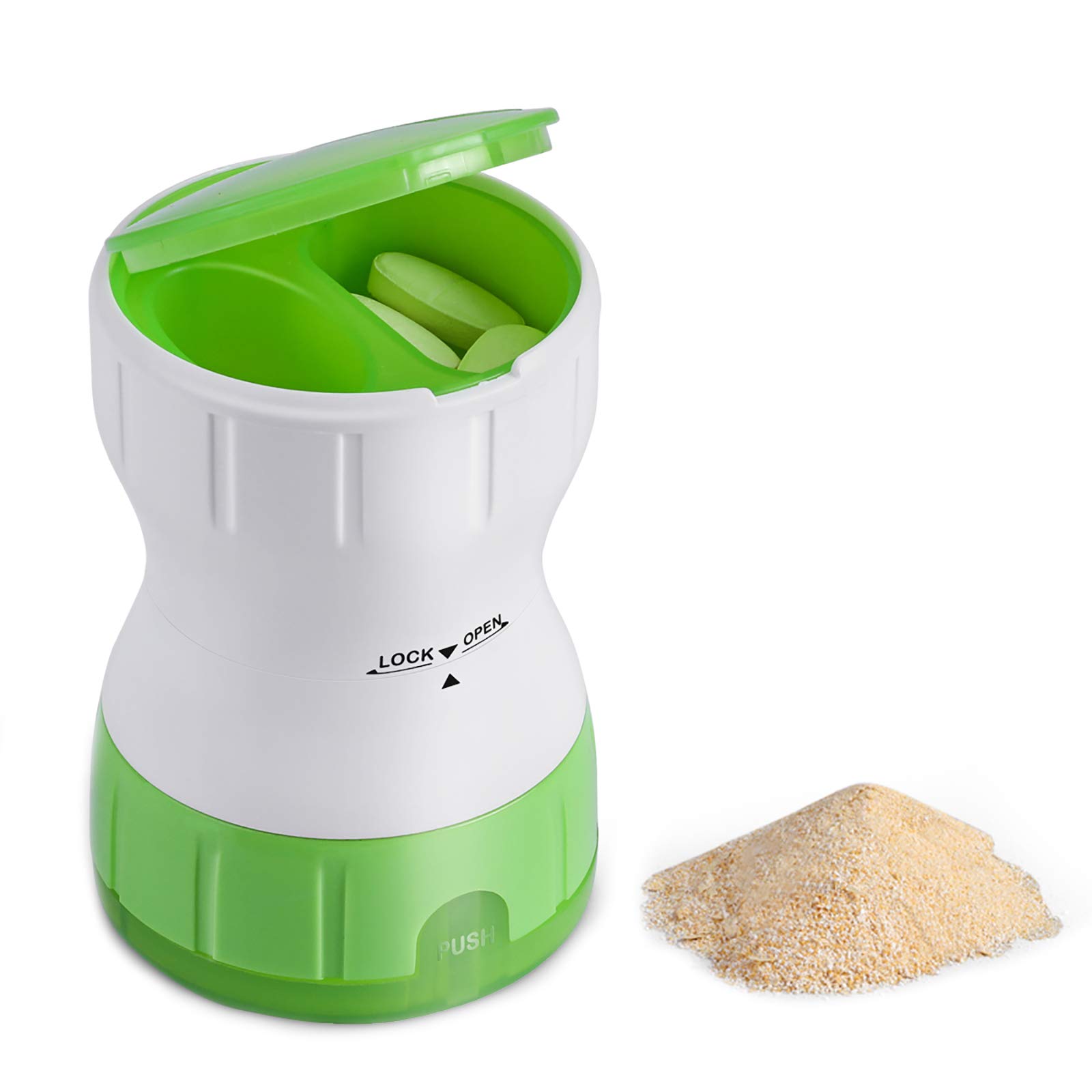 Opret Pill Crusher Grinder - Crushes Small or Large Pills Tablets Vitamins to Fine Powder - for Family Kids Pets