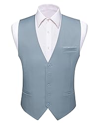 Barry.Wang Mens Blue Suit Vest Formal/Leisure