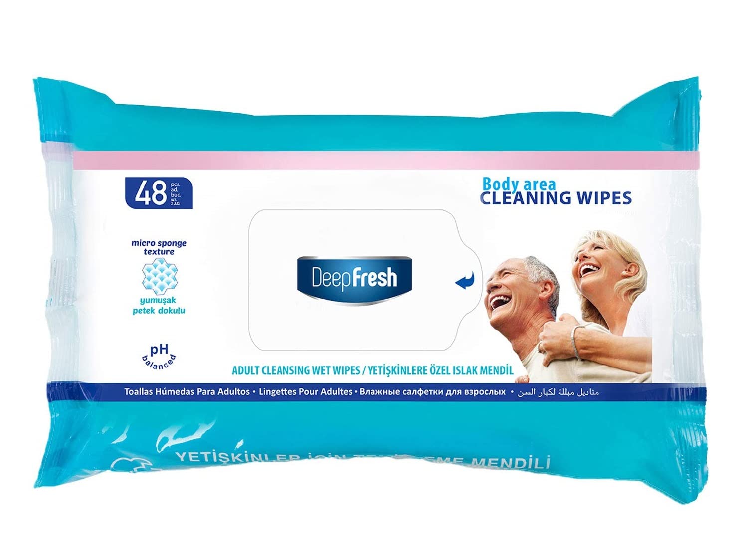 Deep Fresh Adults and Patient Care Wet Wipes – 2 packs – Total 96 wipes (48x2) Flip Top
