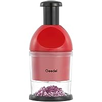 Geedel Food Chopper, Easy to Clean Manual Hand Vegetable Chopper Dicer, Dishwasher Safe Slap Onion Chopper for Veggies Onions
