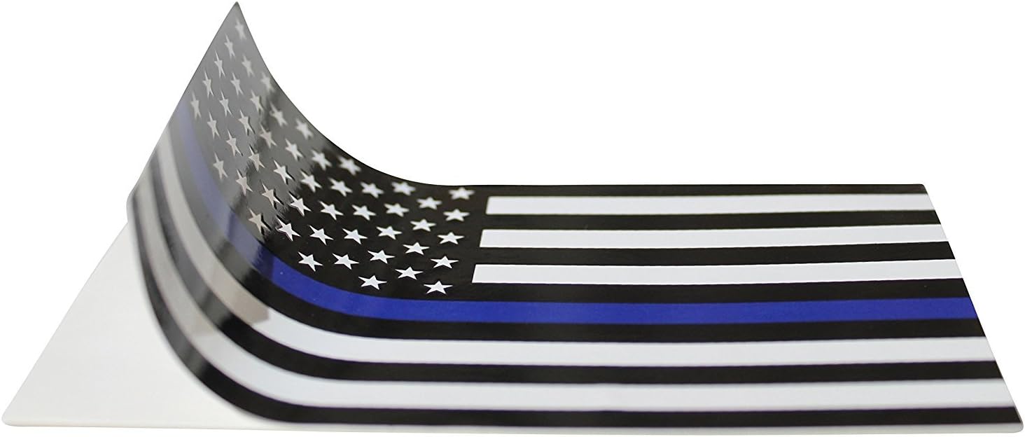 Thin Blue Line (2 Pack) Reflective ! Blue Lives Flag Decals Sticker 3x5 Blue Lives Matter Flag