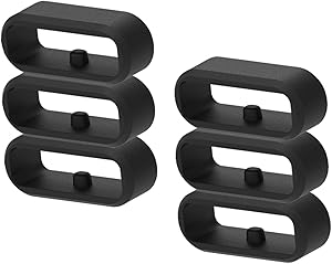 6-Pack Fastener Rings Compatible with Fitbit Versa 3/Versa 2/Fitbit Versa/Versa Lite/Versa SE Band Keeper, Silicone Replacement Watch Band Loop/Holder/Retainer