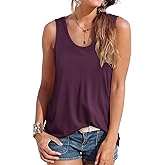 Smile Fish Women Scoop Neck Flowy Loose Fit Tank Top Sleeveless Summer Tops Shirts