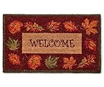 Harvest Leaves Welcome Coir Door Mat, (18" x 30")