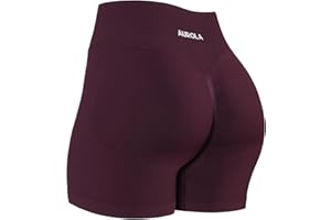 AUROLA Influence Workout Shorts for Women,2.5 3.5 4.5 5.5 6.5 No Roll Up Squat Proof Scrunch Seamless Compression Gym Short