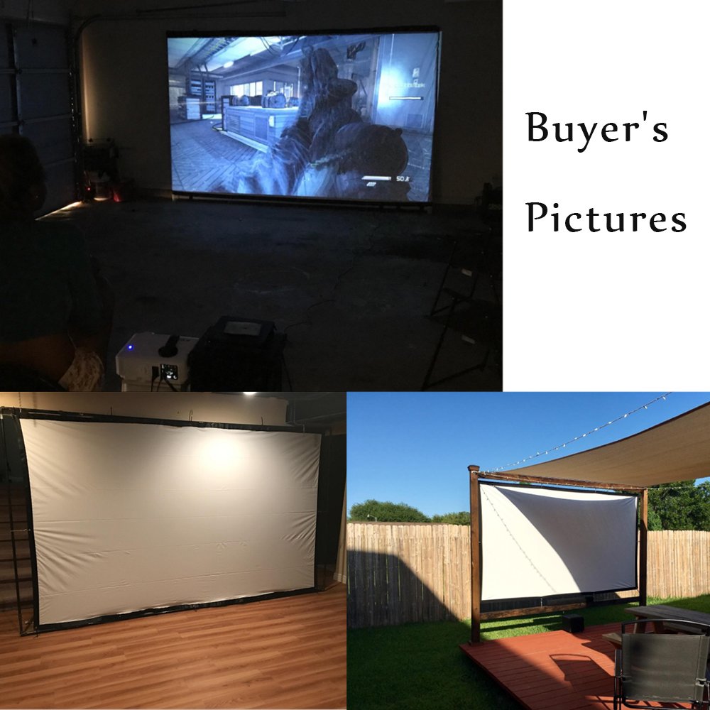 Meitoot 150 inch 16:9 Portable Outside Screen (Soft PVC High Contrast) DIY Outdoor Movie Projector Screen HD Home Theater Cinema Projection Screen for Video Projector