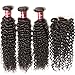 Unice Hair Brazilian Virgin Curly Hair Weave 3 Bundles with 3 Way Part Closure 4