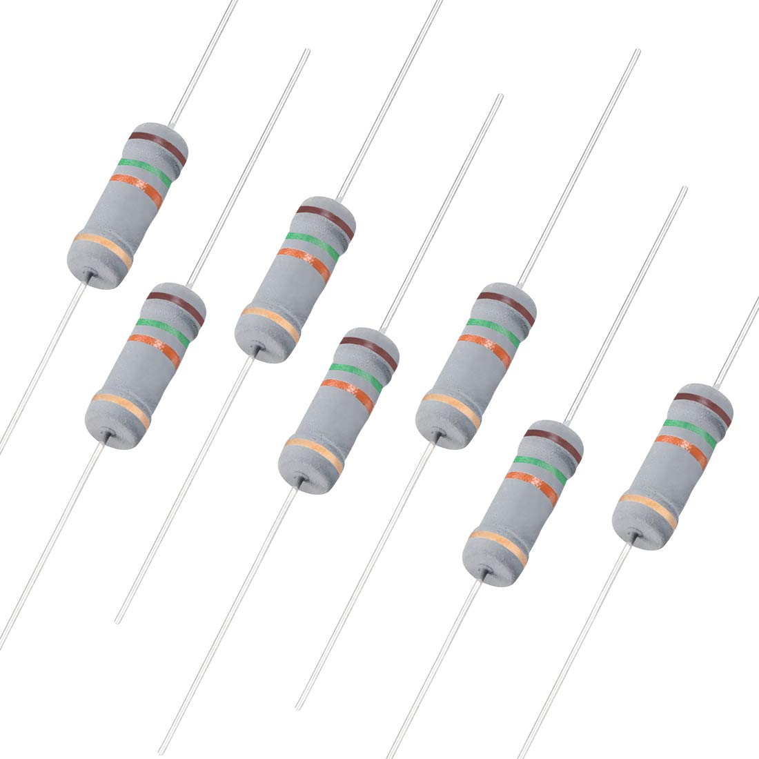 Photo 1 of uxcell 200Pcs 15K Ohm Resistor, 2W 5% Tolerance Carbon Film Resistors, 4 Bands for DIY Electronic Projects and Experiments