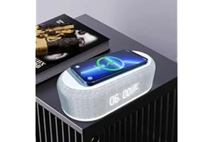 15W Wireless Charging Pad Stand Phone Chargers Fast Dock Alarm Bedroom Lamp Night Light Desktop Clock Temperature Thermometer