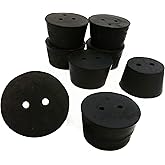 GSC International RS-9-2 Rubber Stoppers, Size 9, Drilled 2-Holes (1-Pound Pack),Black