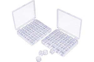 50Pcs Sewing Machine Bobbins,Transparent Bobbins for Sewing Machine Universal,Bobbins with Bobbins Box Sewing Machine Accesso