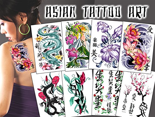 Asian Art Temporary Tattoos Package