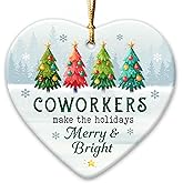 Christmas Ornaments for Coworkers 2025, Coworker Appreciation Gifts, Ceramic Ornaments for Christmas Office Decor, for Office Friends, Colleagues, Work Besties