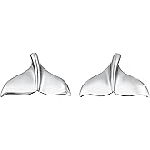 925 Sterling Silver Whale Tail Stud Earrings, Nickel Free Hypoallergenic for Sensitive Skin, Hawaii Tropical Ocean Jewelry for Women, Gift Box Included