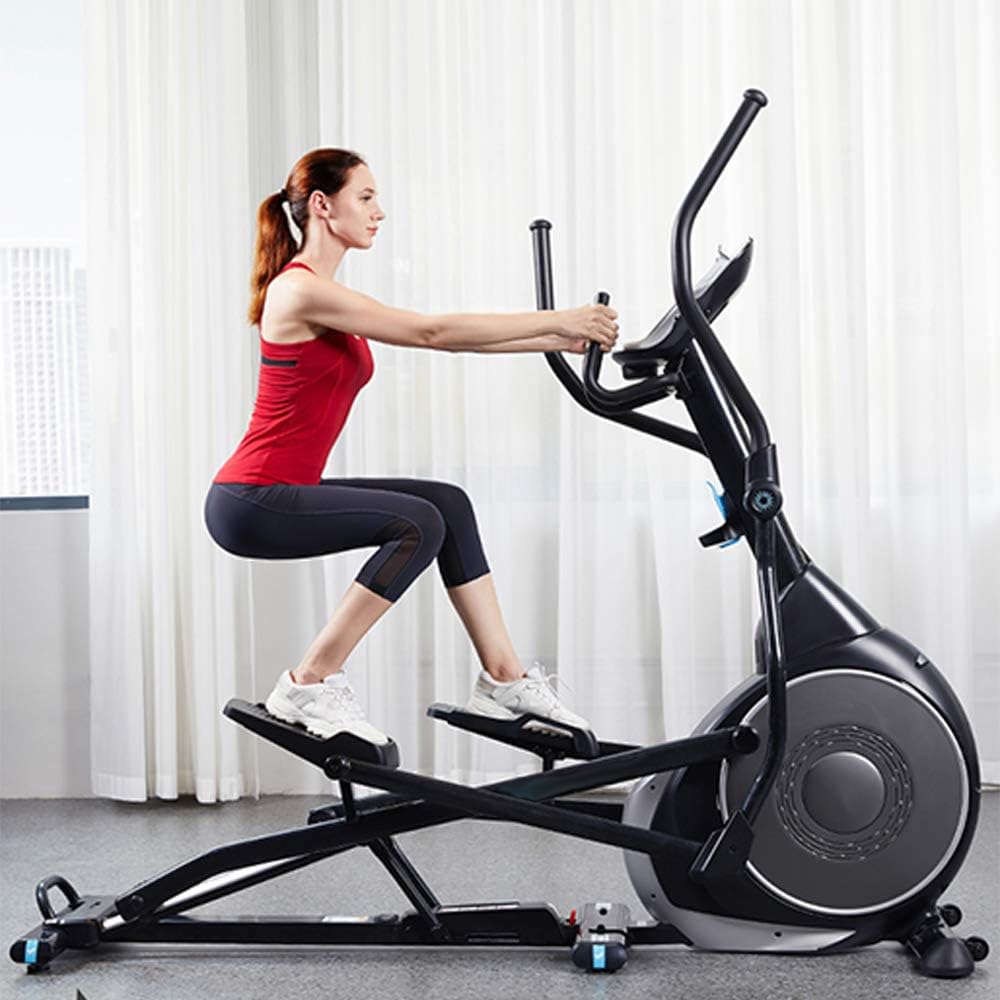 YAMMY Professional Mute Elliptical Cross Trainer, 32 Training Programs Cardio Home Office Fitness Workout Machine Suitable for All Ages Max User Weight 150 Kg