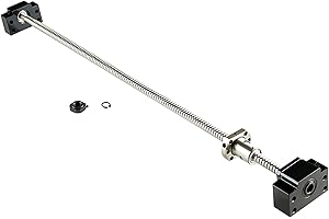 GUWANJI Ballscrew SFU2505 RM2505 1800mm + BK/BF20 End Support with Metal Deflector Ball Screw nut 25mm Ballscrew Length Approx 70.9 inch/1800mm for CNC Machine
