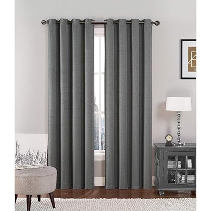 Amazon Com 1 Pc Modern Grey Metal Grommet Curtains Gorgeous