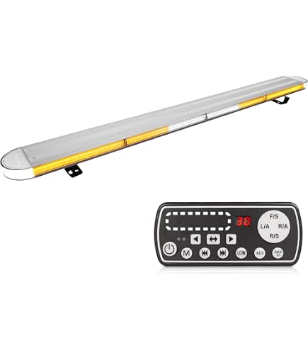 47" Emergency LED Strobe Light Bar - Amber & White, 88 LEDs, 15 Flash Modes, IP68 Waterproof - View #5