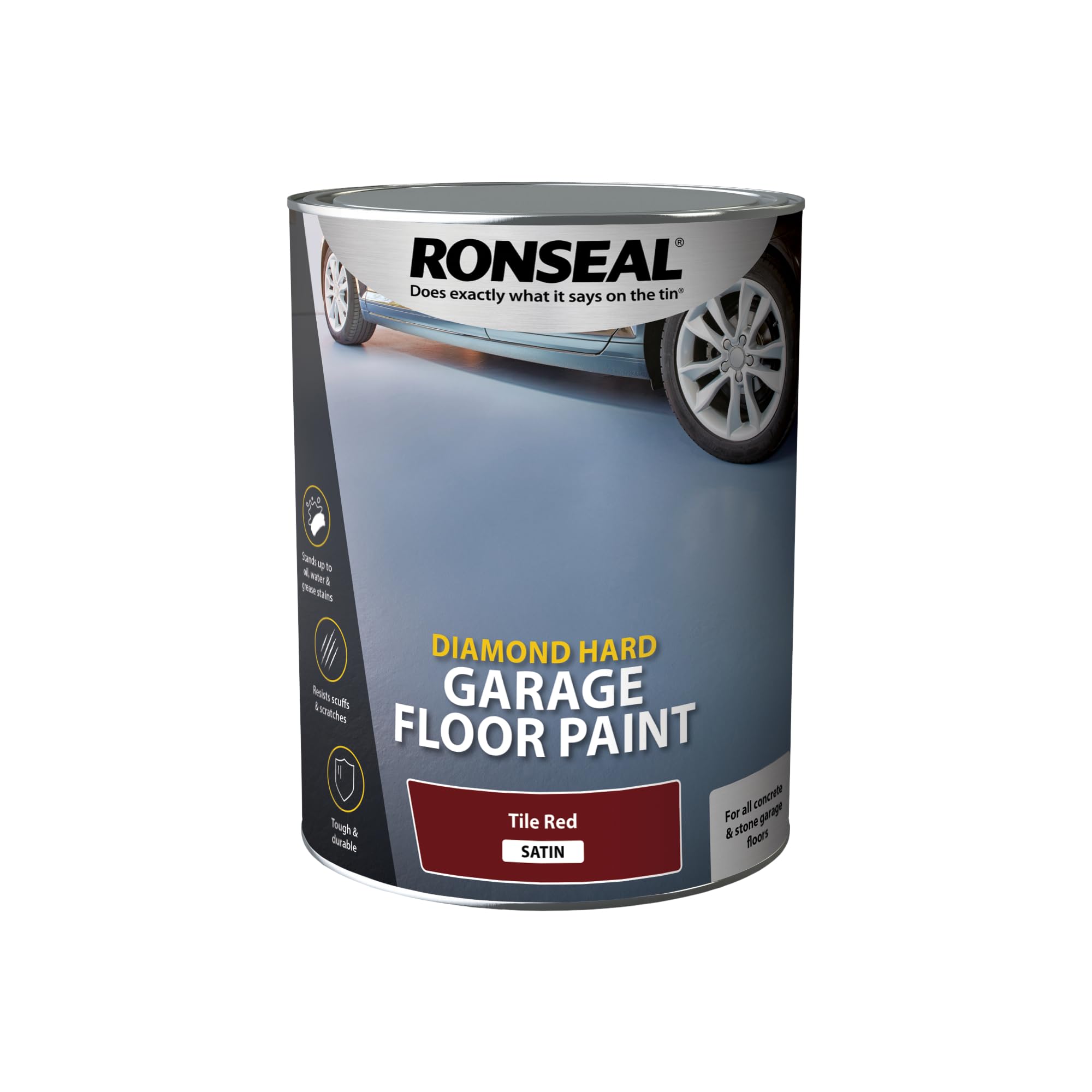 Ronseal DHGFPTR5L Diamond Hard Garage Floor Paint Tile Red 5 Litre