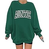 Pairxily Oversized Auntie Printed Sweatshirt for Women Loose Fit Cool Aunt Crewneck Sweatshirts Long Sleeve Pullover