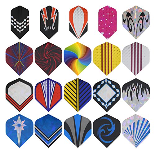 GWHOLE 20 Set (100 Pcs) Standard Slim Dart Flights Dart Accessory for Tip Darts
