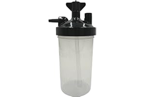 ResOne 1pk Oxygen Humidifier Bottle, 350ml w/Pressure Relief Valve - Oxygen Concentrator Humidifier Bottle for Therapy - Portable, Medical Grade for Clinic or Home Use - Plastic