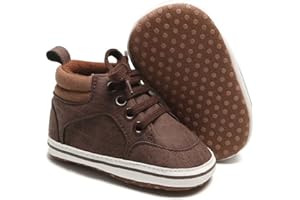 Babelvit Baby Boy Girl Soft Sole Canvas Sneakers Sparkle High Top Lace Up Infant Unisex Ankle Shoes Boots Toddler Newborn Prewalker First Baby Walking Crib Shoes