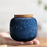 NS Online Small Urn for Human Ashes - Blue Ceramic Decorative Token Funeral Mini Urns,2.5 inches Memoria urn Hold 8 Cubic inches, for Adult, Child, and Pets - Qnty 1