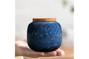 NS Online Small Urn for Human Ashes - Blue Ceramic Decorative Token Funeral Mini Urns, for Adult, Child, and Pets, Honor Your Loved One Lost