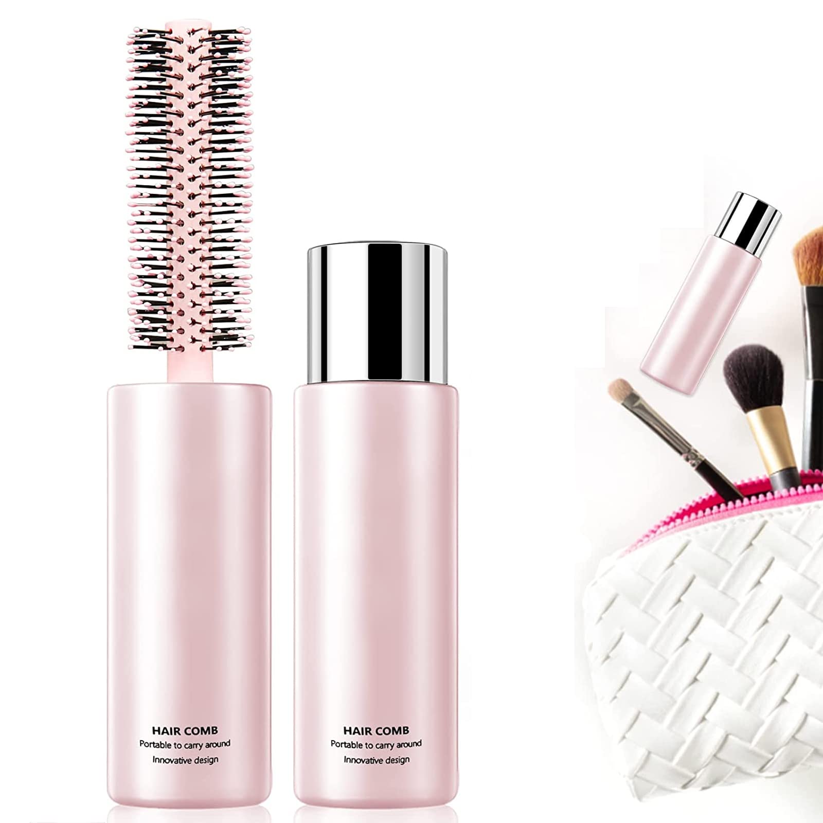 Hair Brush for Blow Drying,Small Travel Wet Brush,Curly Hair Brush,Hair Brush for Curly Hair, Mini Brush for Thick Hair Thin Hair, Hair Styling Curling Straightening Hairs Wet & Dry for Women(Pink)