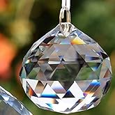 EasyBravo Clear Crystal Ball Prisms Feng Shui Suncatcher Decorating Hanging Faceted Prism Balls + Hanging Kit (1, 60mm)