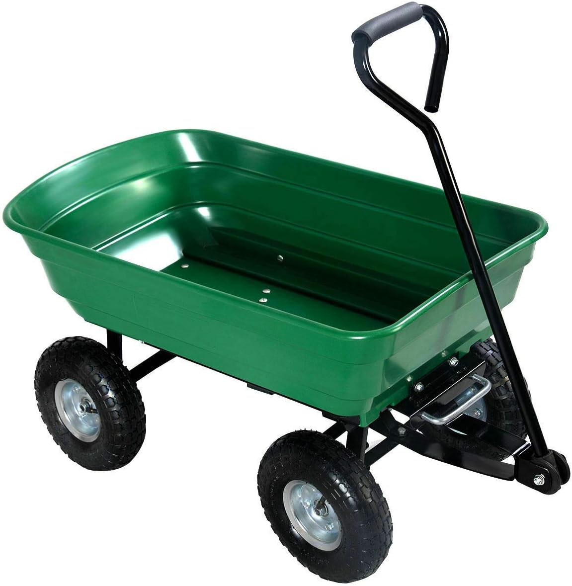Green Heavy Duty Rolling Garden Dump Cart Utility Dumper Wagon Carrier Wheelbarrow Carrier 10