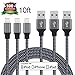 iPhone Charger, Eashion Lightning Cable 3Pack 10FT Extra Long Nylon Braided Charging Cord for iPhone7 7 Plus 6s Plus 6 6Plus 5 5s 5c SE iPad iPod & More (Carbon Black)