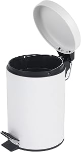 Beldray 3L Round Pedal Bin Stainless Steel Soft Close White 16.8x24cm view 7