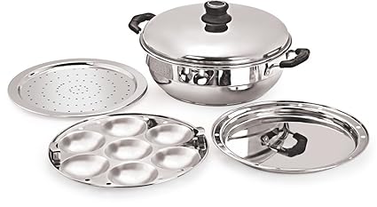 Tosaa  Mini Induction Compatible Multi Purpose Kadai, 5-Plates, Silver