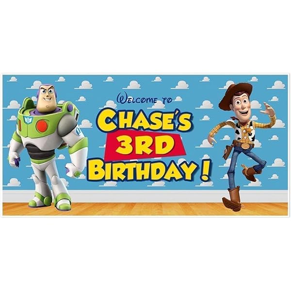 Personalized Toy Story Backdrop Banner, Birthday Photo Prop, Printed