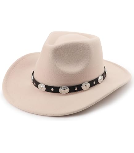 Western Express Pink Felt Cowboy Hat Gold and Elastic Band 