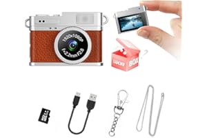 KOOMTOOM Keychain Camera,1080P HD Mini Retro Camera,Tiny Digital Photocamera with 32GB SD Card,0.96'' Pocket Video Recorder G