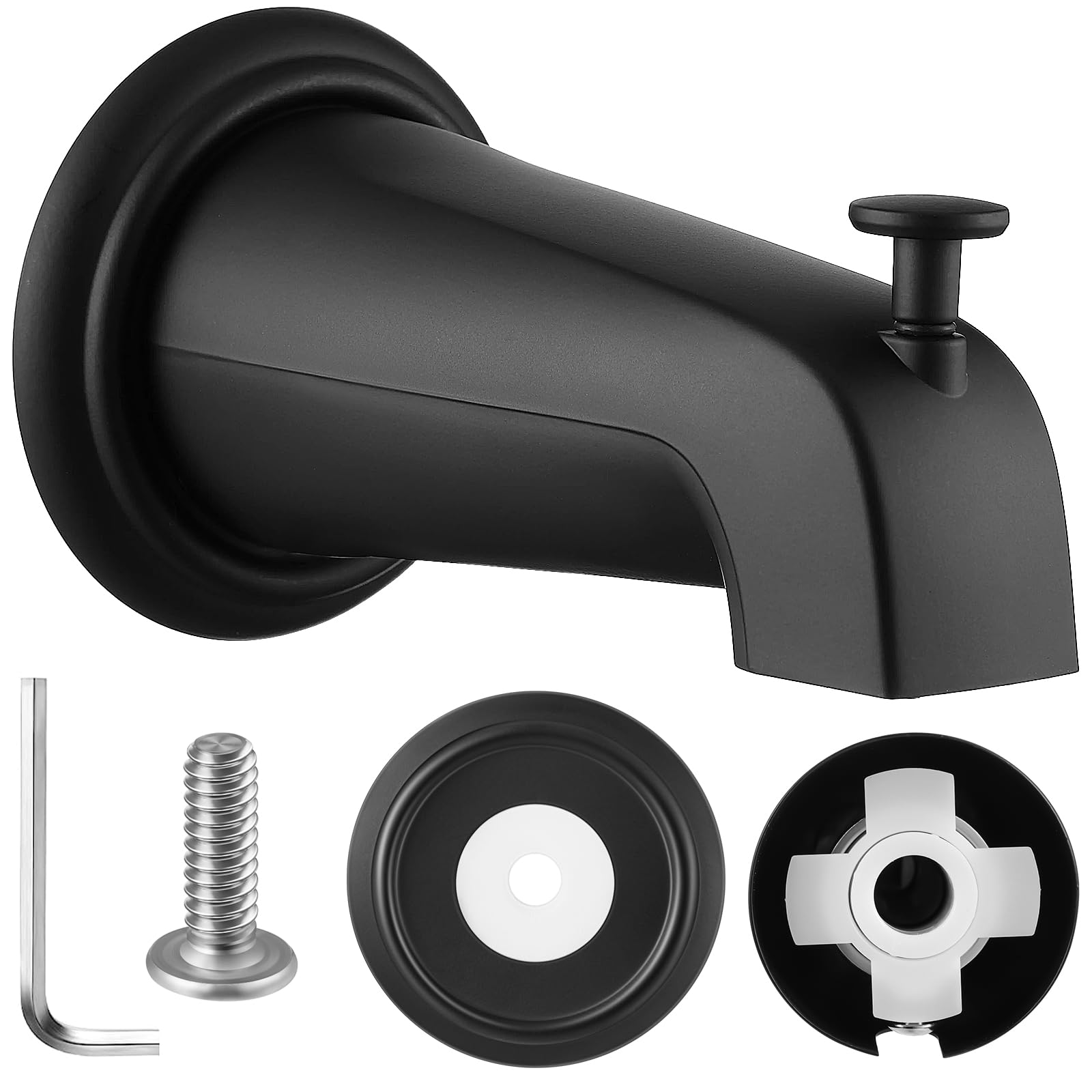 Photo 1 of **USED** Dreyoo Slip On Diverter Tub Spout with Metal Cover Ring and Foam Gasket, Compatible with Kohler GP85556-CP, Bathroom Bathtub Faucet Set Replacement Fits 1/2'' Copper Water Tube(Matte Black)