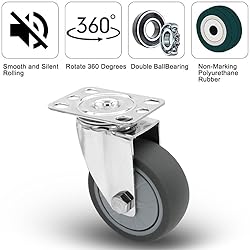 NERILEE Stainless Steel 3 Inch Caster Wheels